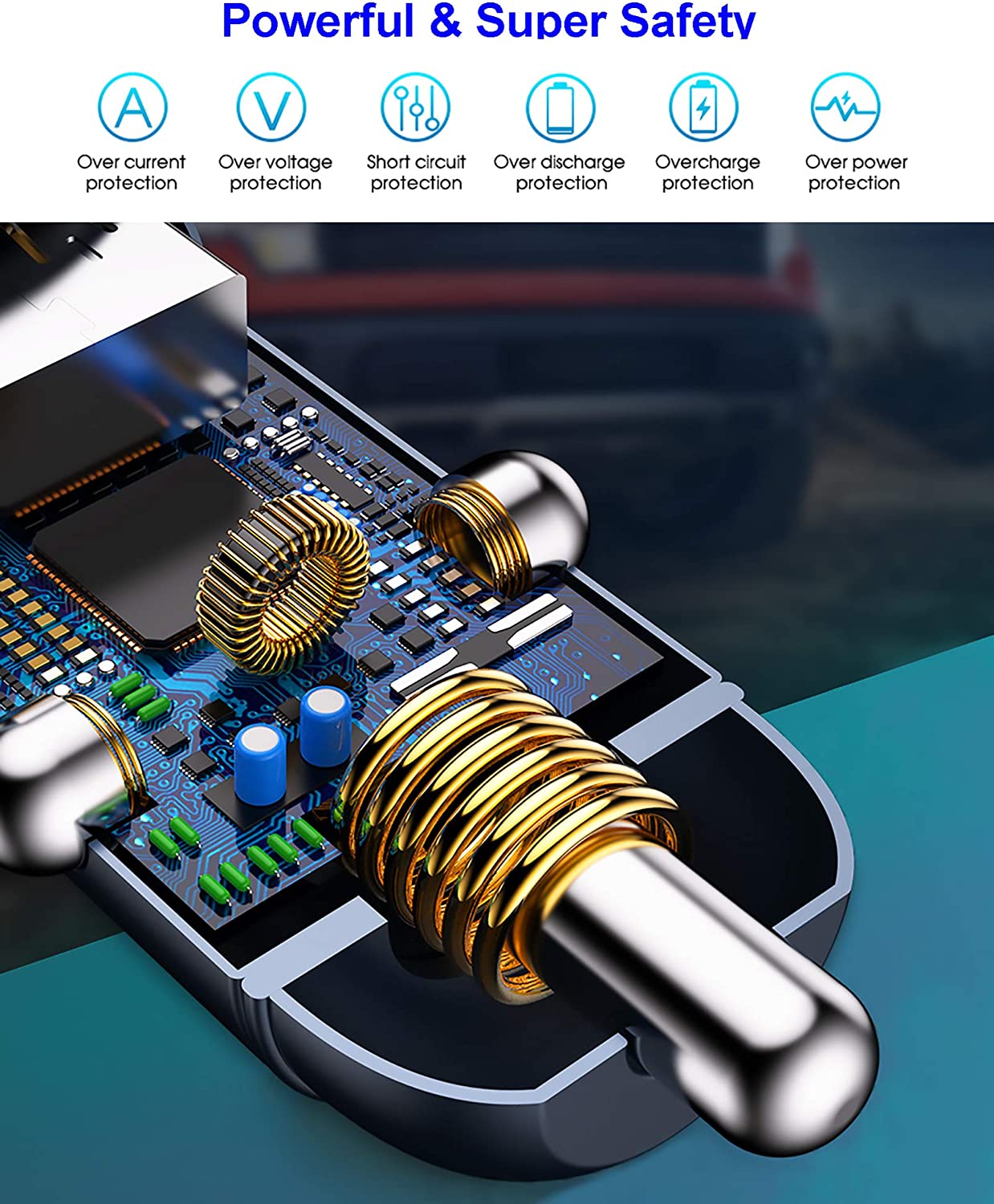 QC 3.0 PD chargeur de voiture + 1M câble plat de Type C pour Samsung Galaxy S7 + 5G S7 S6 / S6 Lite | Onglet A7 10.4 ' | Onglet A 8.4