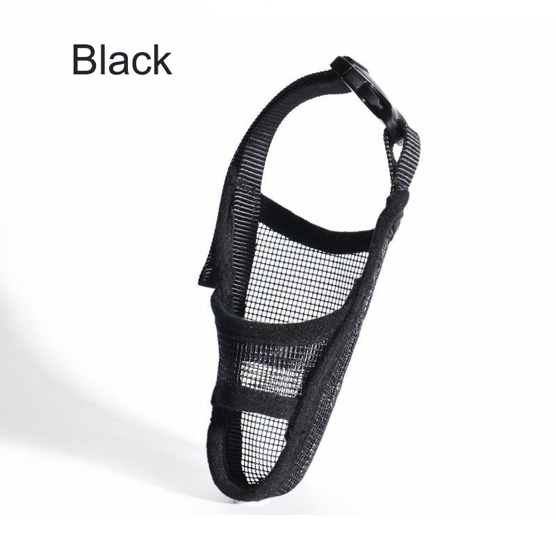 Ademend Hond Snuit Mesh Masker Zachte Hond Snuit Cover met Honden Haak Lus Stop Bijten Blaffen en Kauwen Verstelbare: Simple-Black / L