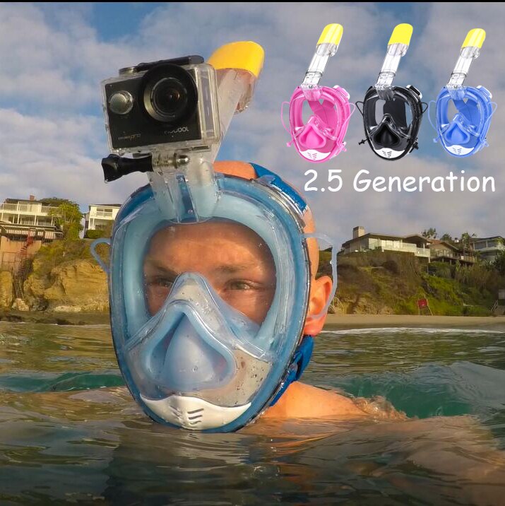 SOFT NOSE Diving Mask upgraded Full Face Scuba Mask One-piece Gasbag Anti-fog Snorkeling Mask for Kids Adults