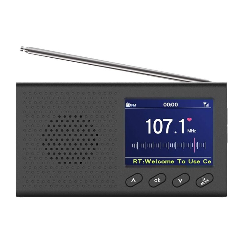 DAB Radio with 2.4 Inch Color LCD Screen Rechargeable Handheld Digital FM DAB MP3 Player Digital Tuner Broadcast