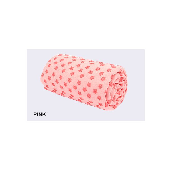 183*63cm antislip yogamat hoes handdoek slip microvezel yogamat yoga bestrating handdoek sportdeken fitness yogamat + net tas: Roze