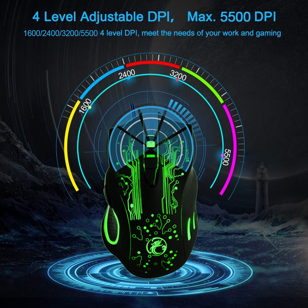 Wired Gaming Mouse RGB Computer Mouse Gamer USB Ergonomic Mause PC Silent Mouse Gaming 7 Button With Cable LED Backlit Game Mice
