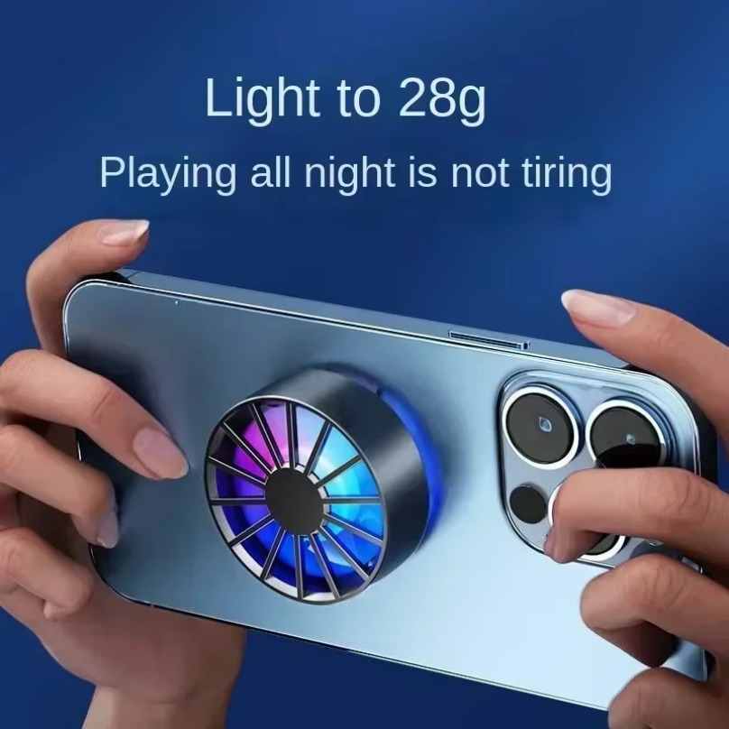 Enfriador de teléfono magnético, ventilador ligero colorido de poco ruido, radiador de teléfono con luz RGB, refrigeración rápida para todos los teléfonos inteligentes y tabletas