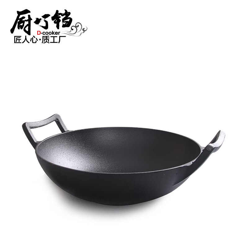 Gietijzeren Pan Platte Bodem Wok Non-stick Wok Ind... – Grandado