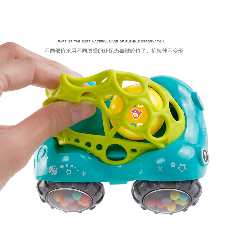 Baby Auto Bel Ringen Grip Soft Speelgoed baby Guttapercha Hand Catching Bal 0-3 maanden Kleur ballen Binnen Wielen maken geluid