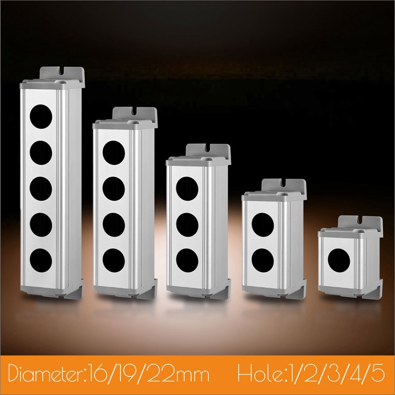 LANBOO 1 2 3 4 5holes 16mm/19mm/22mm waterproof Aluminium Alloy Metal Push Button Switch box with Outdoor power control Box