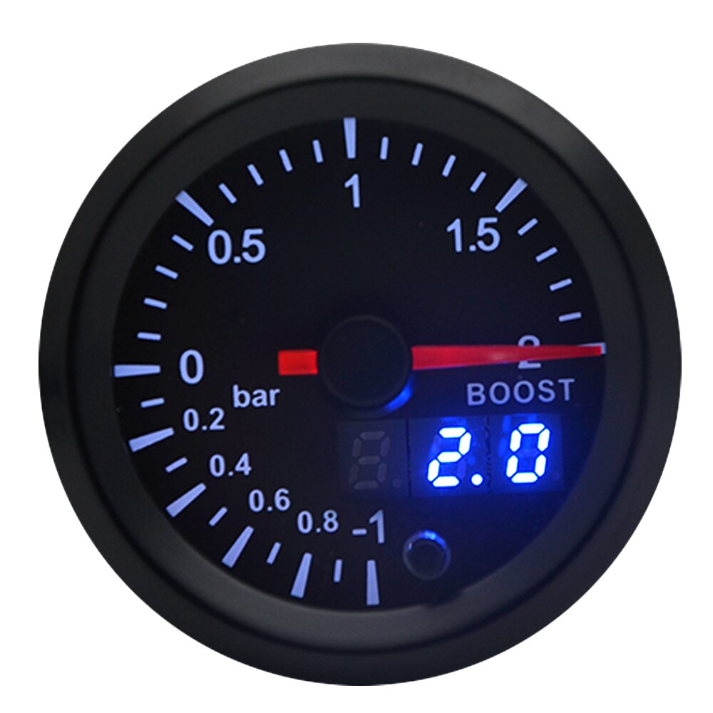 2 " 52mm 7 farver led bil auto turbo boost gauge bar meter analog/digital dual display bilmåler med sensor