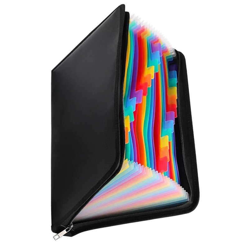 Fireproof Expanding File Folder Waterproof Document Organizer with A4 Water Resistant Pouch, with Zipper Closure: Default Title