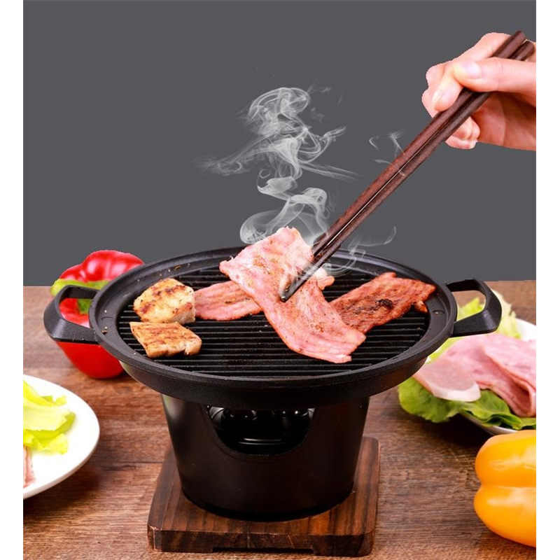 Mini barbacoa de estilo japonés, estufa de Alcohol, individual, sin humo, placa de parrilla para barbacoa al aire libre, herramientas de carne