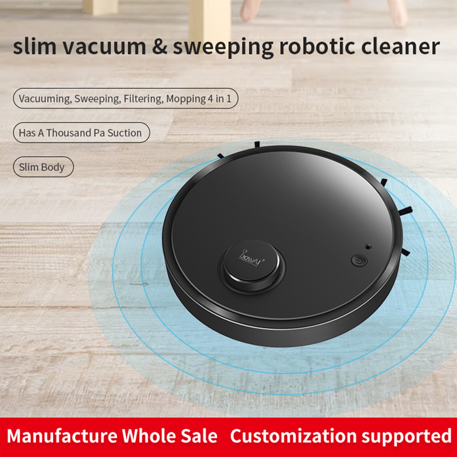 Robot Vacuum Intelligent Multiple Cleaning Modes Vacuum For Pet Hairs Hard Floor Carpet Household Cleaner Three In One Machine