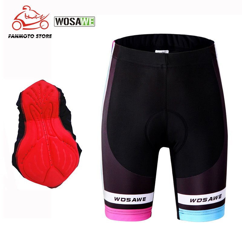 Wosawe kvinner motorsykkel shorts silika gel polstret støtsikker mtb terrengsykkel sykkel shorts undertøy underbukser tights
