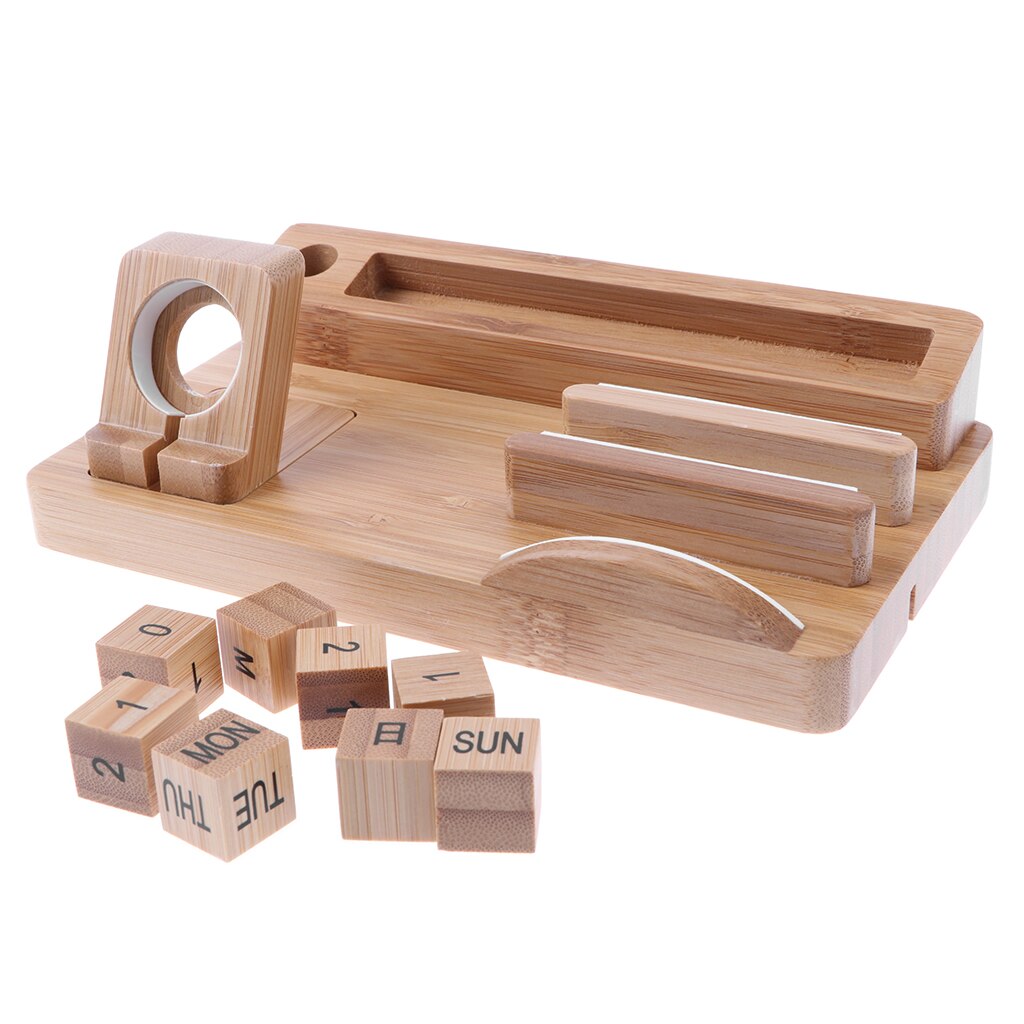 Oplaadstationhouder van bamboehout voor iwatch en dockingstationhouder voor ipod, iphone, ipad en tablets