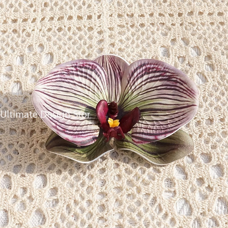 Accesorios para el cabello de novia con orquídeas de algodón y silicona impresos en 3D, recuerdos de boda elegantes, decoraciones de: YELLOW