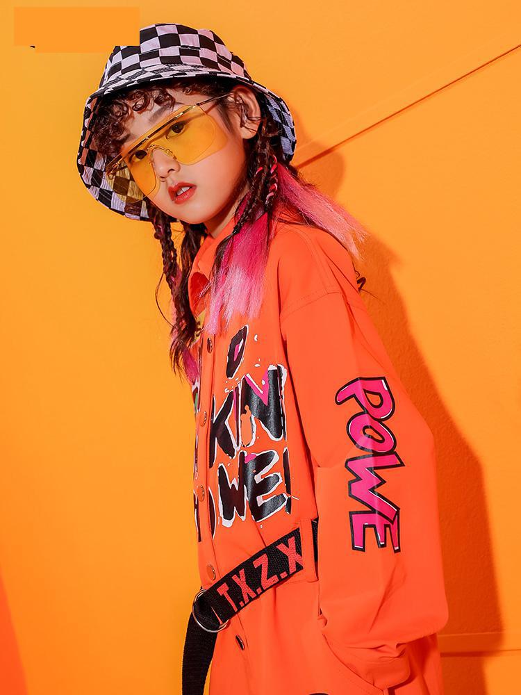 Børn hip hop dansedragt langærmet løs jumpsuit overalls til piger drenge jazz moderne danse kostumer overall tøj outfits