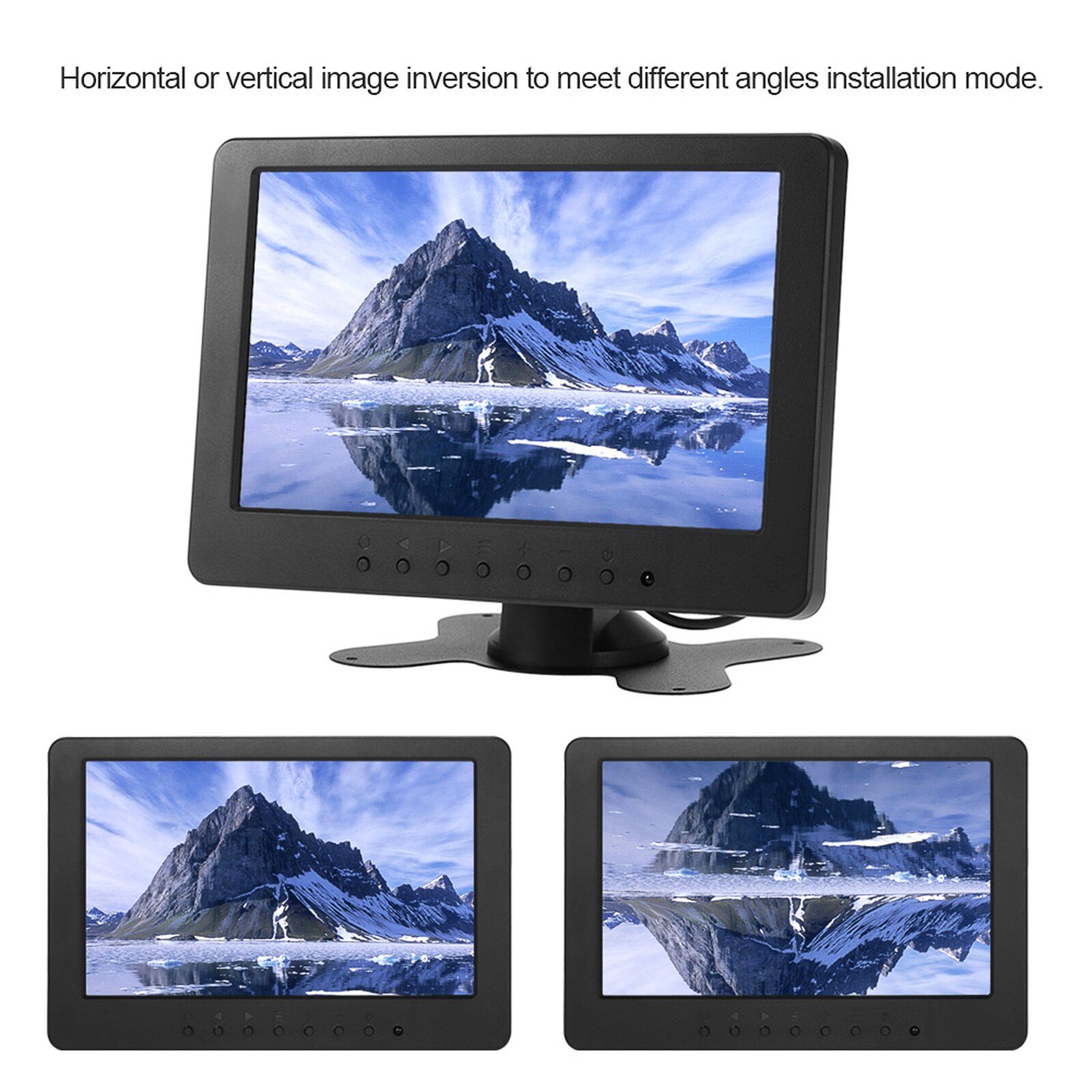 Monitor portátil S701 para coche, de 7 pulgadas pantalla TFT LCD Digital, 16:9, BNC AV, entrada de vídeo de 2 vías, 1024x600, BNC, Audio de vídeo AV para el hogar