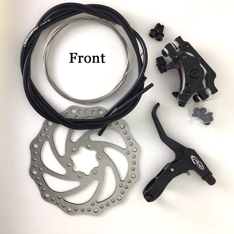 General Disk Brake Set Mountain Bike Bicycle Brake Mechanical Line Pulling Disc Brake Front Caliper Rear Caliper 160mm Cable Set: Front Disc Brake set