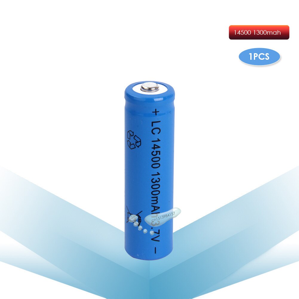 Kpay 1/2 Pcs/Set Hoge Capaciteit 14500 Batterij 3.7V 1300Mah Oplaadbare Batterij Voor Led Zaklamp Batterij