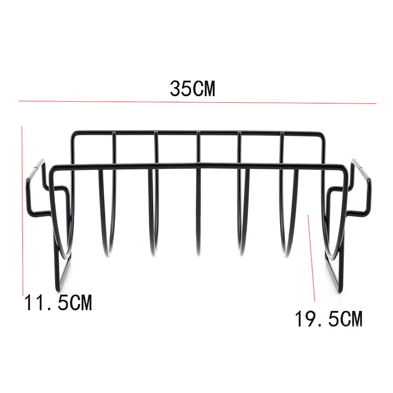 Rib Shelf Barbecue Rib And Roast Rack Non-Stick Chicken Beef Ribs Holder Rack Grilling Basket For Outdoor Picnic Supplies