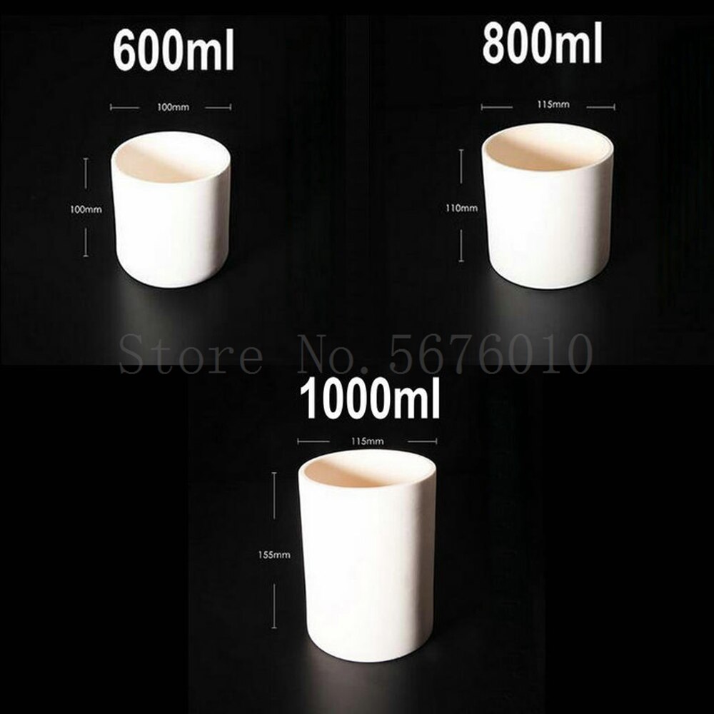 1pcs Lab cylindrical Corundum crucible 5ml to 1000ml 99% alumina Ash crucible High temperature resistance 1600 degrees