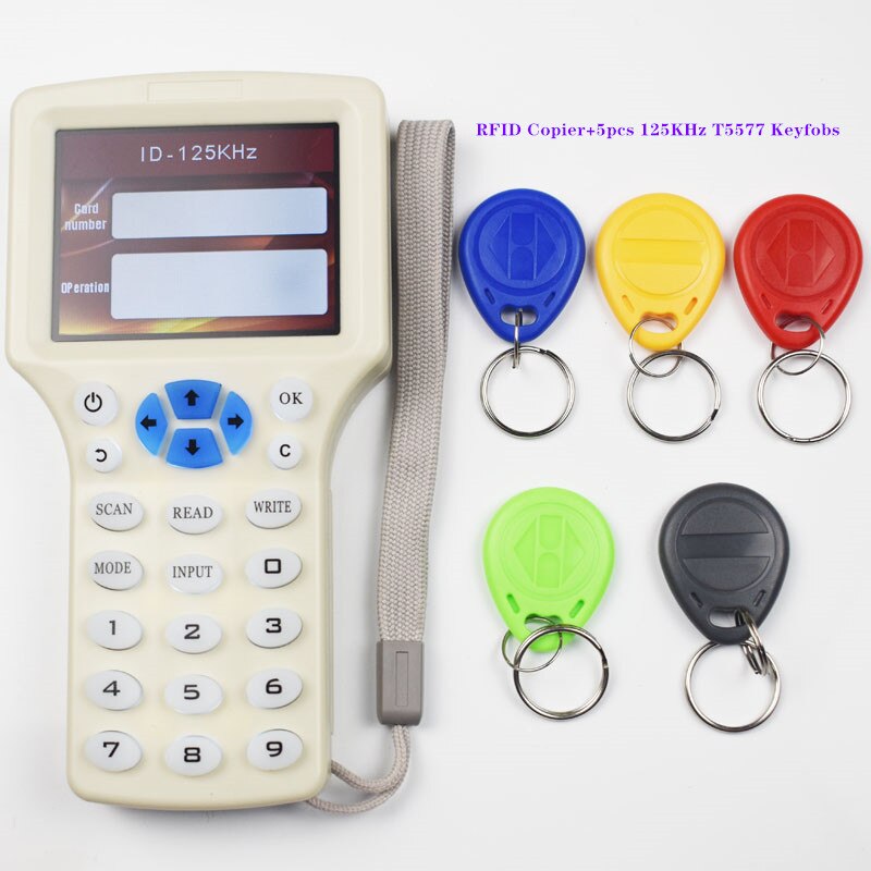 10 engelsk frekvens rfid kopimaskine duplikator 125 khz nøglefob nfc læser forfatter 13.56 mhz krypteret programmør usb uid kopi kort tag