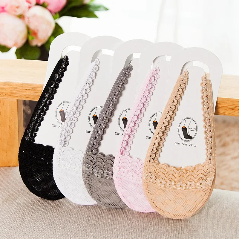 3 Pairs Womens Socks Summer Autumn Lace Girl Boat Socks Ultrathin Invisible Breathable Sexy Lady Sock Cotton Sock Meias Sox