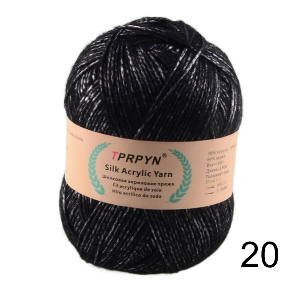 100g 1Pc Hand breien Metallic katoenen Garen zijde acryl Garen om trui deken hoed lijn Haken tas slipper Draad: Roze