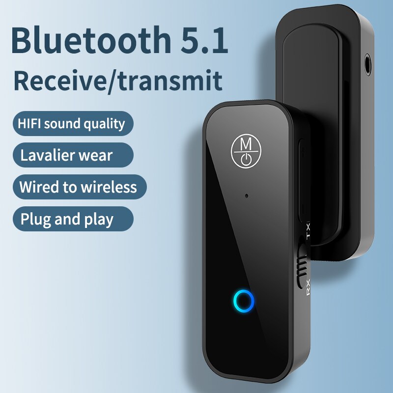 Bluetooth 5.1 sender mottaker 2 in1 lavalier trådløs adapter jack 3.5mm audio aux adapter for bil audio aux hifi headset