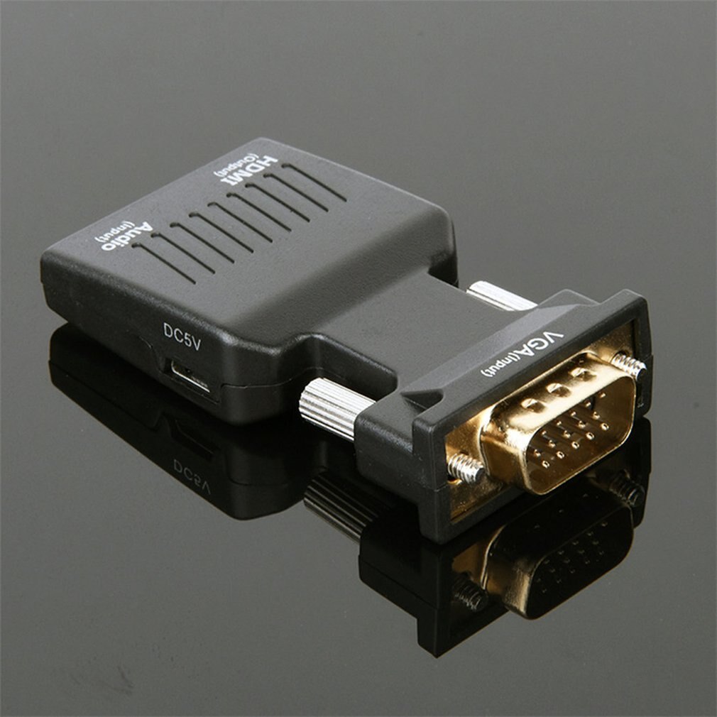 VGA Male to HDMI Female Converter with Audio Adapter Cables 1080P for HDTV Monitor Projector PC PS3