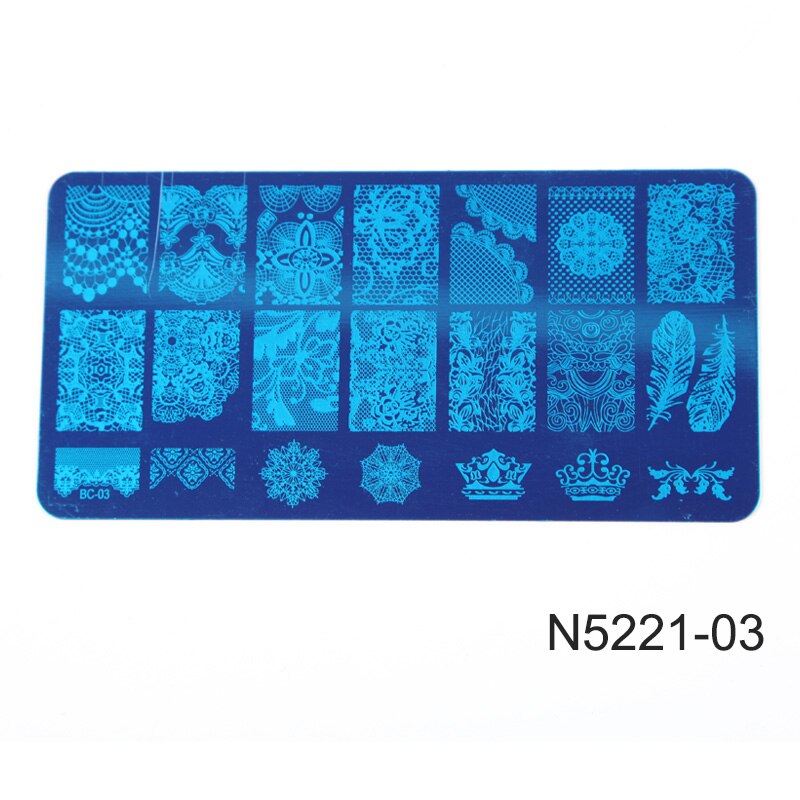 Gelfavor-Placa de estampado para manicura, Gel transparente, sello de silicona, molde para sello, acero inoxidable, esmalte de uñas de Gel UV: N522103