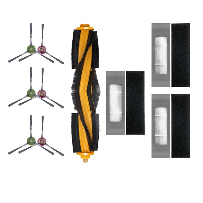 Cepillo de rodillo de paño de mopa Cepillo Lateral Kits para Ecovacs Deebot OZMO T8 T8 AIVI vacío limpiador accesorios mopa desechable bolsa: 2