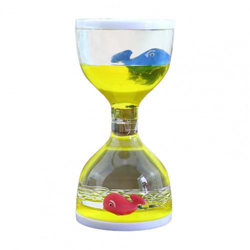 Timer Toy Exquisite Leak-Proof Joyful Moving Drip Oil Hourglass Model for Desktop: Yellow