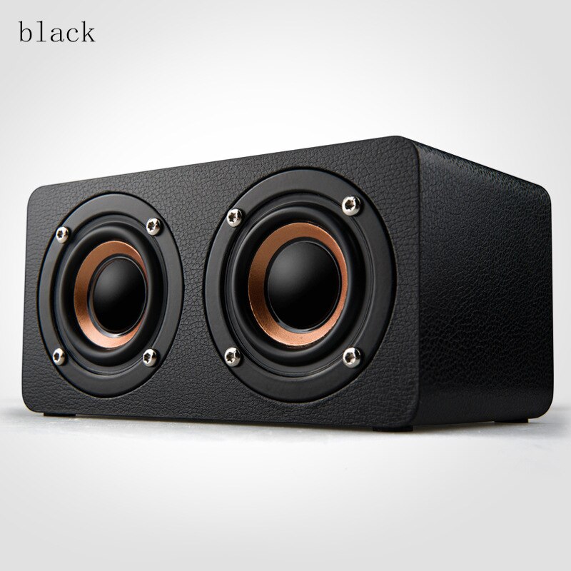 wood Portable Bluetooth wirelesss speaker stereo super bass high fidelity HiFi Computer phone MP3MP4 double speaker TF card play