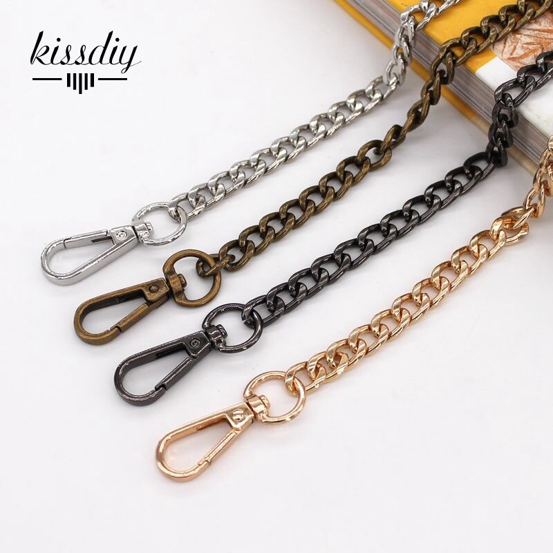 9mm szeroki płaski pasek zastępczy metalowy łącznik zapięcie torebka torba na łańcuszku uchwyt na ramię crossbody torebka z łańcuszkiem 60/100/110/120cm