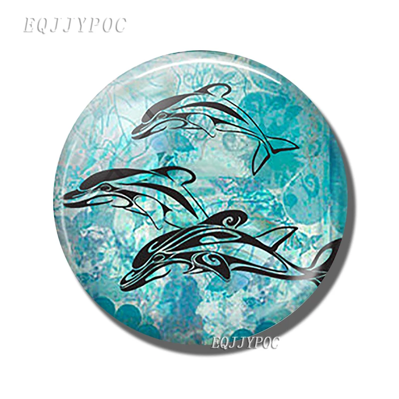 Mergulho 30mm geladeira ímã oceano subaquático criatura foto de vidro cabochão geladeira magnética adesivos nota decoração da sua casa: Verde claro
