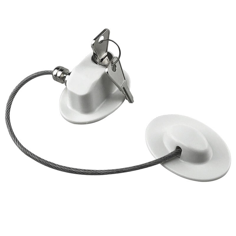 Security Refrigerator Door Lock with 2 Keys Fridge Freezer Child Proof Safety Lock Drawer Door Cabinet Toilet Lock: white