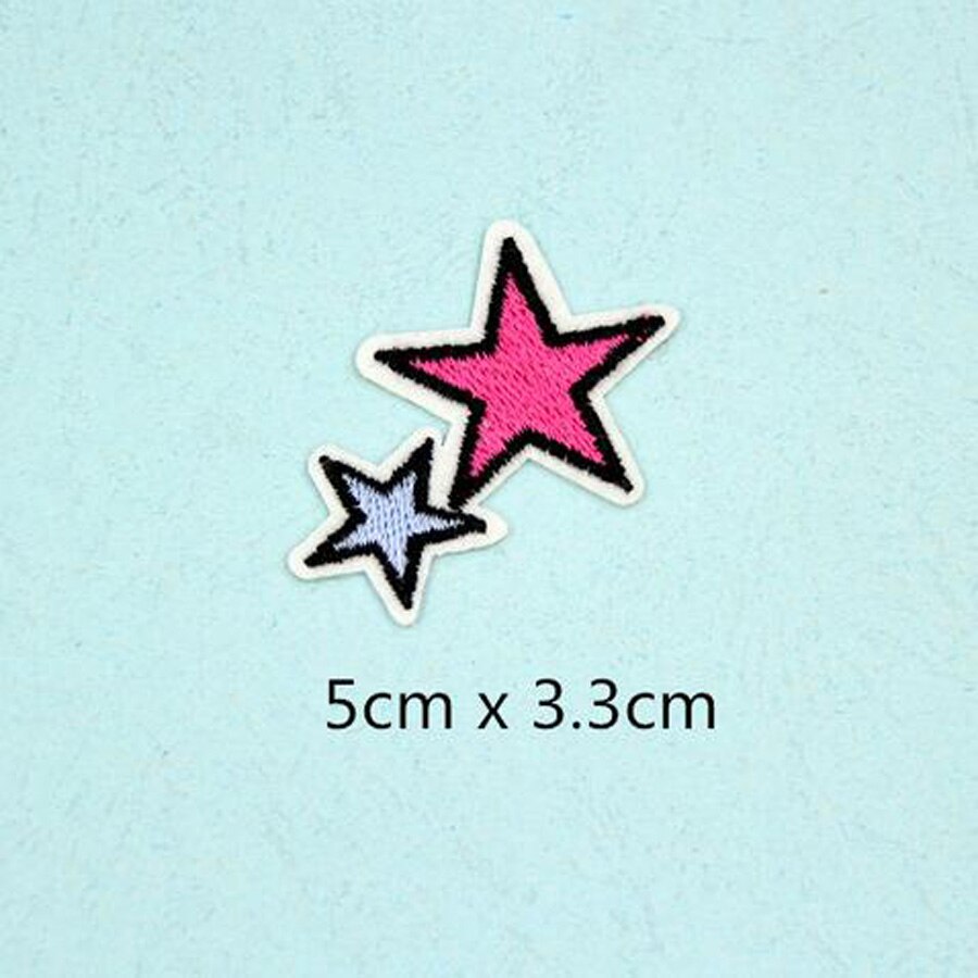 Embroidered Patch Sewing Clothes Patches Iron On Crown Motifs Garment Sticker Fix Star Hand Heart Fabric Badge Applique BU12: BU12N8 Stars