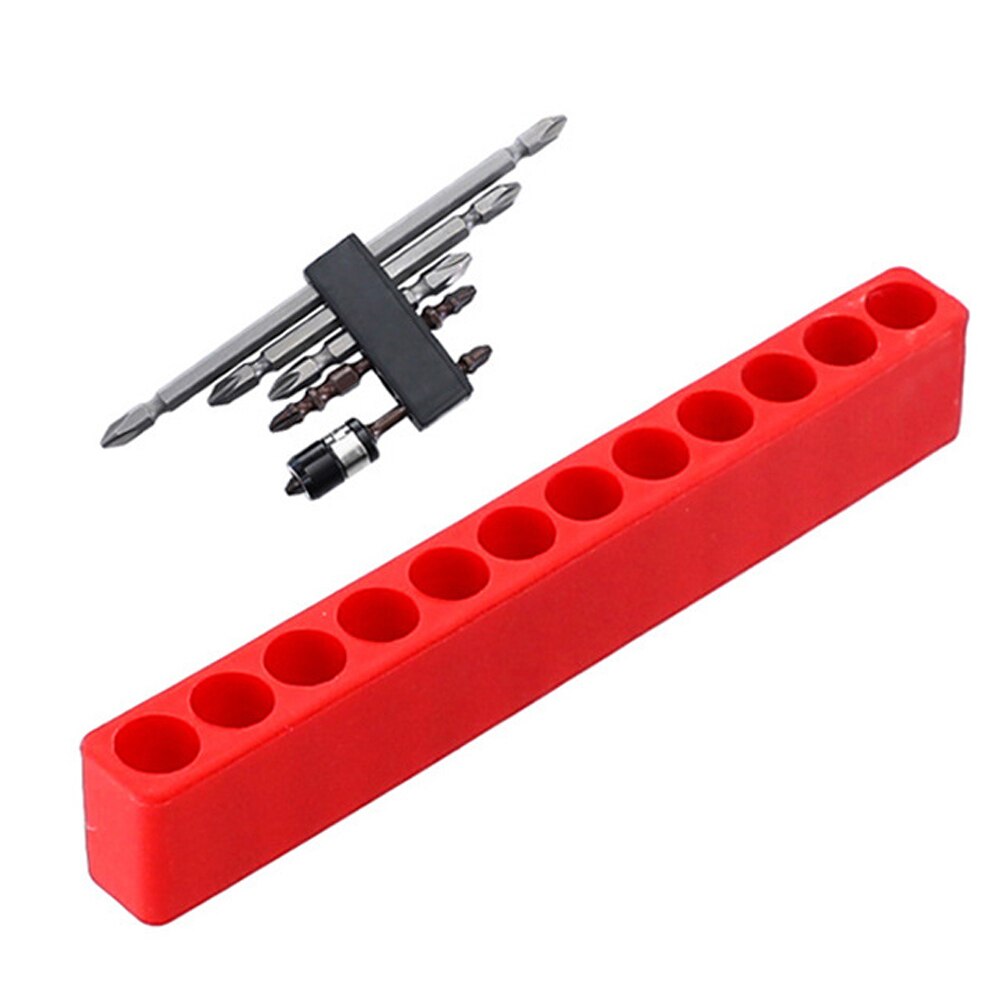 6/12 Holes Hex Shank Screwdriver Bits Storage Deck Screw Driver Head Storage Case: Red