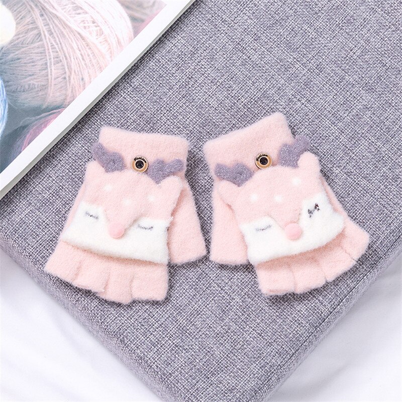 cerf bébé gants avec rabat hiver maternelle étudiant gants pour bébé filles et garçons enfants gants mitaines enfant lanière: pink