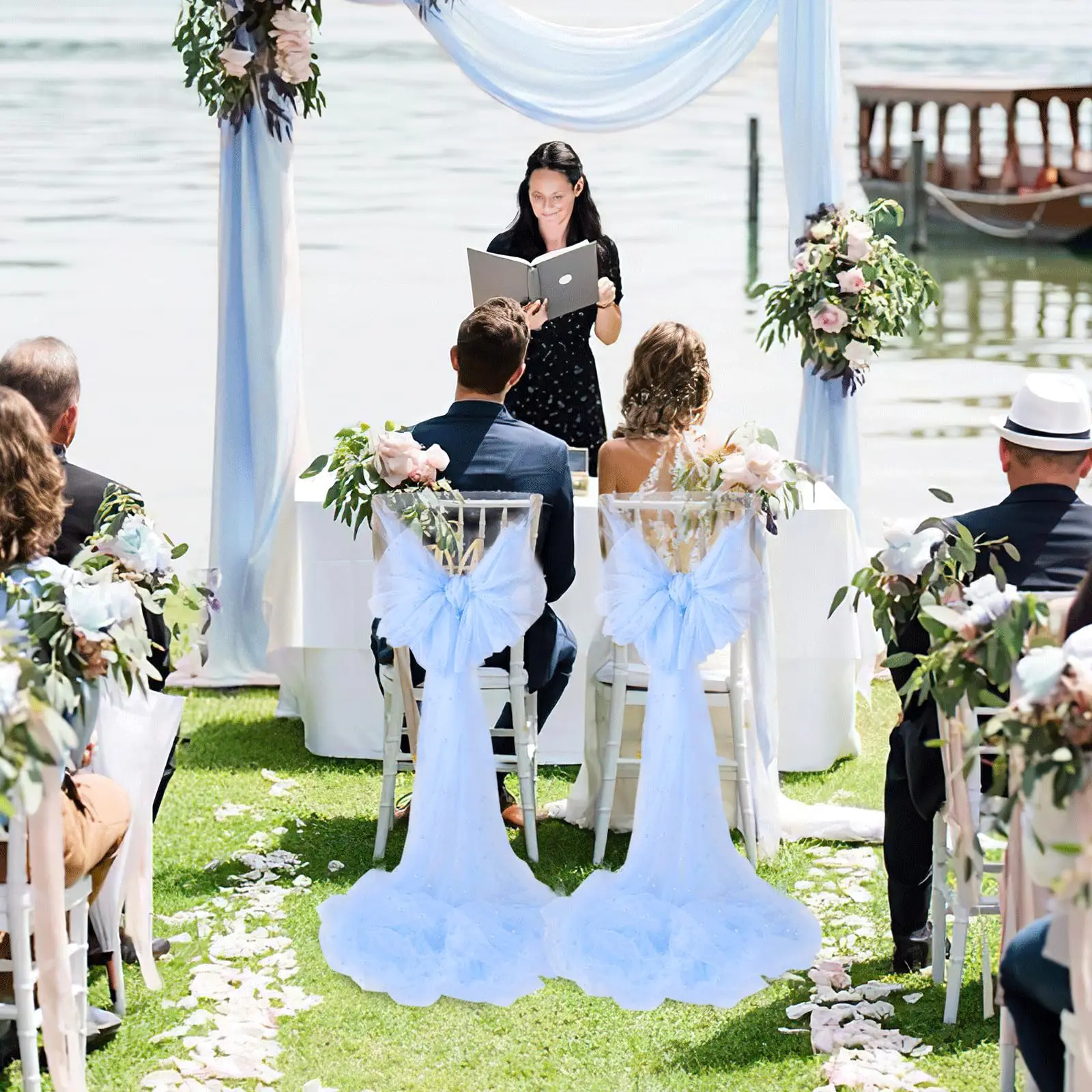 Pearl Table Cloth Wedding Table Runner Decor Tulle Fabric Lace Table Runner for Birthday Party Wedding Arch Veil Decorations