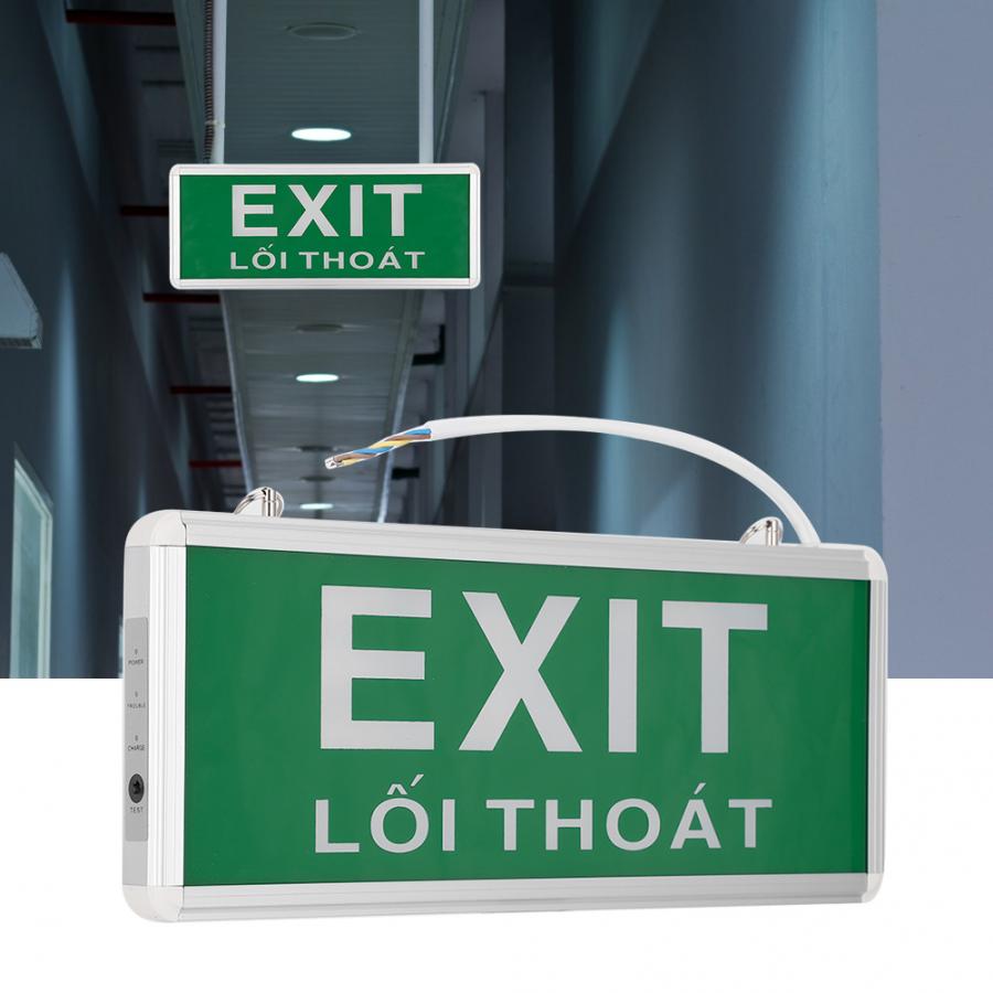 LED Emergency Exit Lighting Sign Safety Indicator 220V Vietnamese + English Emergency Lighting