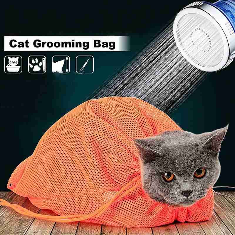 Mesh Grooming Cat Bag Restraint Shower Nail Cutting Medicine Adjustable Pet Washing Bag Washing Cat Bag Anti Scratch Pet Product
