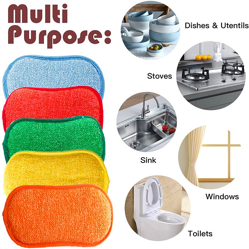 Keuken Siliconen Spons 4 Pack Anti Bacteriële Reiniging Scrubber Pot Houder Multifunctionele Schotel Wassen Meeldauw Gratis Borstel