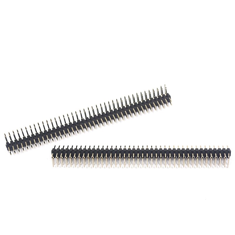 2.54mm Single Row single pin curved Pin Header Connector Strip Curved Needle Electronic Components Round Header connector: Double 2.0mm black-C