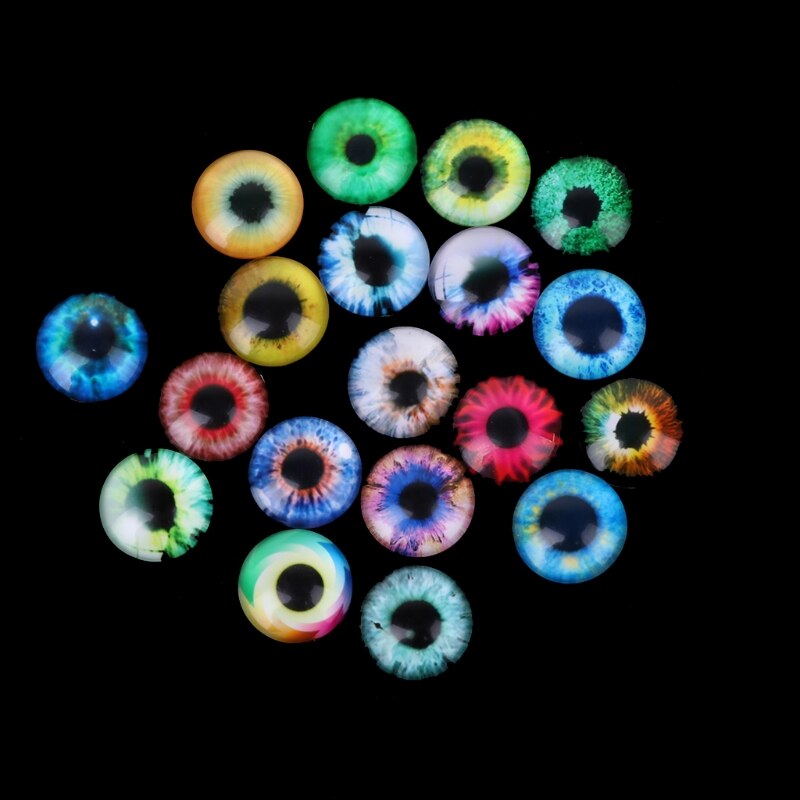 10/16/20mm l9cd de 20 yeux de poupée en verre, accessoires de bijoux artisanaux pour bricolage