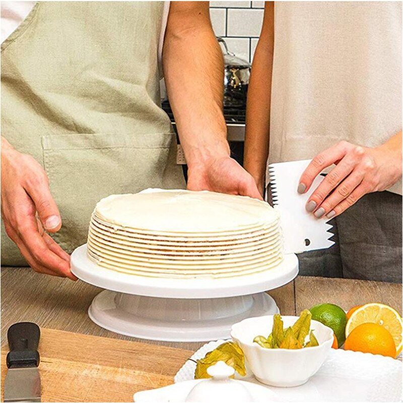 3 stuks/partij deeg taartvormpjes spatel voor taart crème schraper pasta uitstekers schraper onregelmatige tanden rand diy gladder