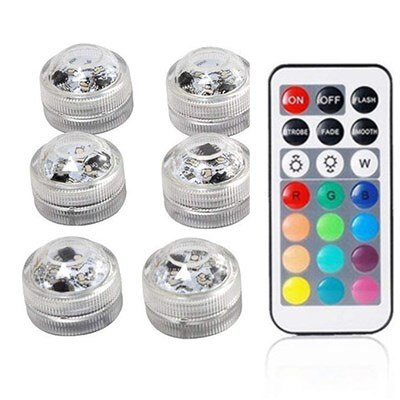 Underwater Led Light IP68 Waterproof Battery Operated Multi Color Submersible Lights For Swimming Pool Fountains Ponds Fishing: 1controller 6 Light