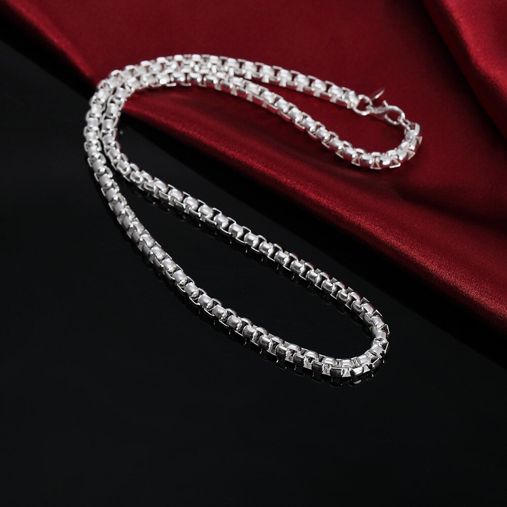 AGLOVER-collar de cadena de Plata de Ley 925 para mujer y hombre, joyería de compromiso de boda, 5MM, 18/20/24 pulgadas