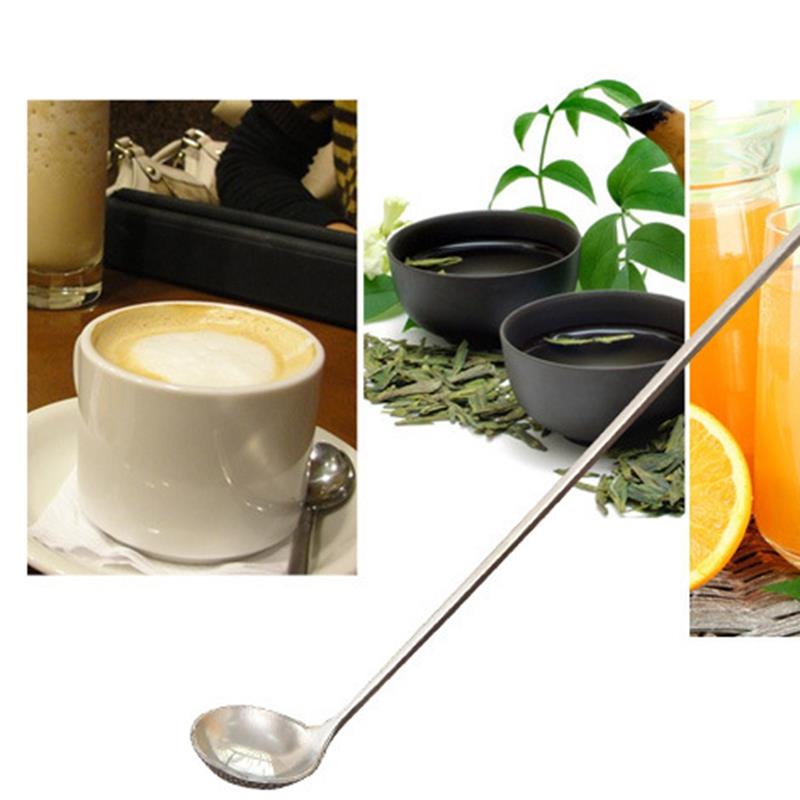 Durable Stirring Spoon Stainless Steel Long Handle Mixing Spoon Cocktail Shaker Spoon Ice Cream Tool Kitchen Accessories
