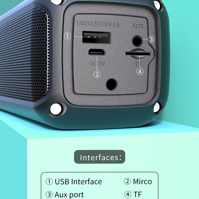 Multifunctional Wireless Portable Bluetooth Speaker Subwoofer Column For PC Computer Speakers Music Center with Flashlight FM TF