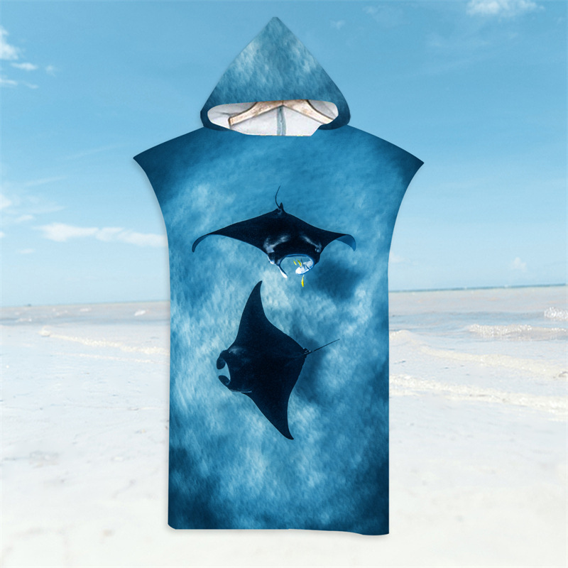 Albornoz de ballenas de cola, toalla de playa, tortuga marina, toallas de baño de secado rápido, capa ligera con capucha, natación, Surf, Poncho para hombres y mujeres adultas: Oro